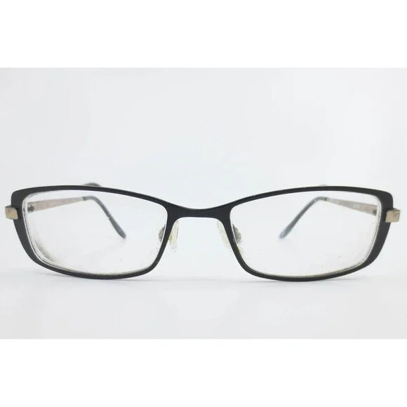 BCBGMAXAZRIA Brigitte Black Gold Rectangular Eyeglasses Frames 49-17-135 38447