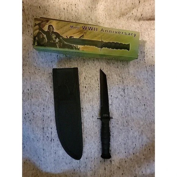 BuckShot‎ WWII Anniversary Tanto Knife  w/ Sheath • H-4874-T