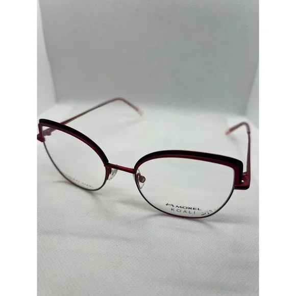 Morel Koali Designer Eyeglasses Frames Cat Eye Burgundy‎ Red France 51-18
