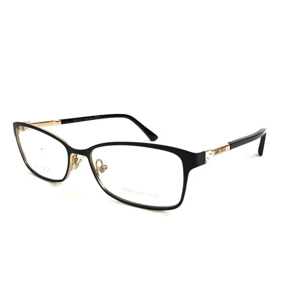 Jimmy Choo Eyeglasses Frames JC288 807 Matte Black Shiny Gold Crystals 54-16-140