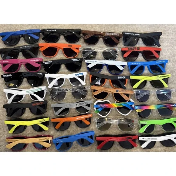 Lot of 32 NEW Logo Sunglasses: Limited Offer-Multiple Colors-Men/Women-NWT