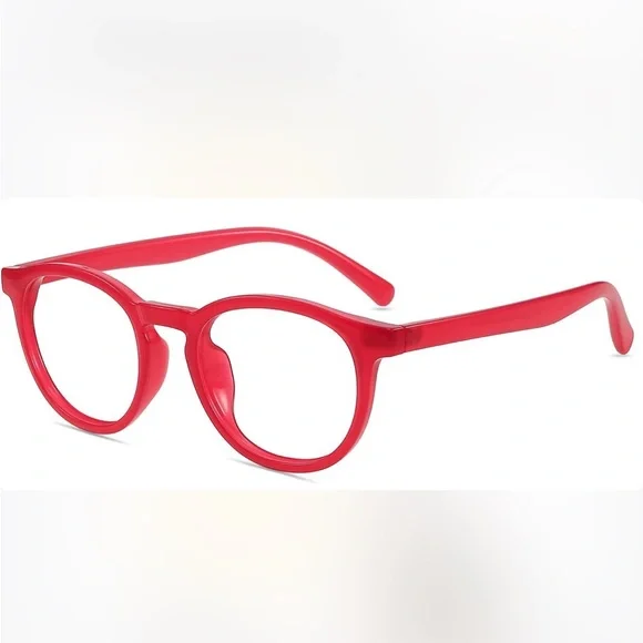 Red fashion glasses with case