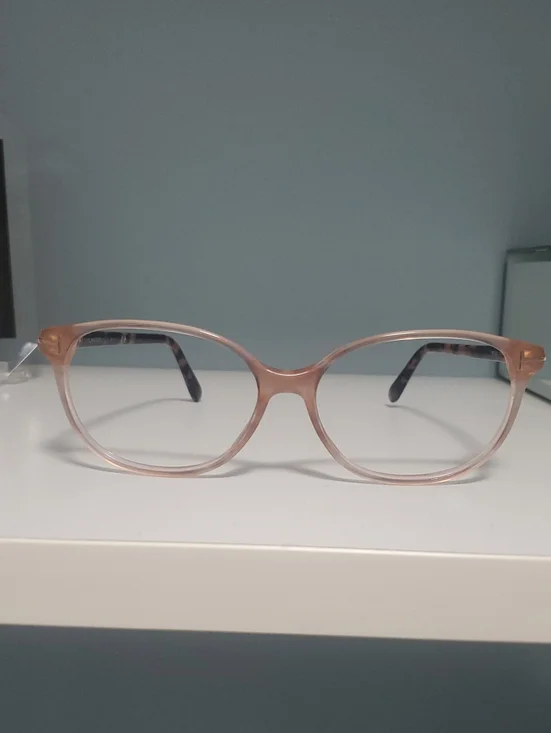 Tom Ford Women's Translucent PeachTone/Tortoise Rectangle Glasses