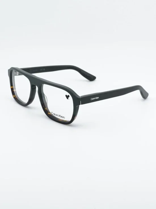 Calvin Klein CK25515 303 Eyeglasses Green / Havana 58mm Square Frame