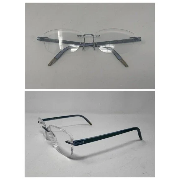 Silhouette 5379 6056 Blue Rimless Eyeglass Frames 40-17-130 Austria Authentic
