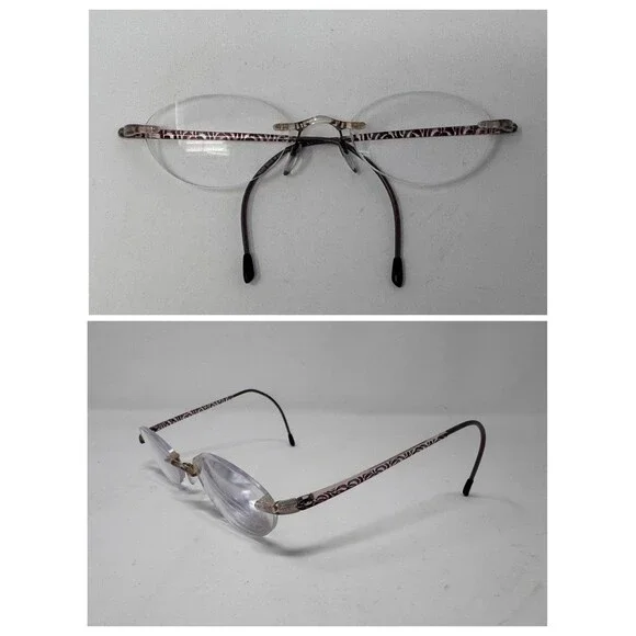 Silhouette SPX 1520 Pink Brown Rimless Eyeglass Frames 50-21-135 Austria Made
