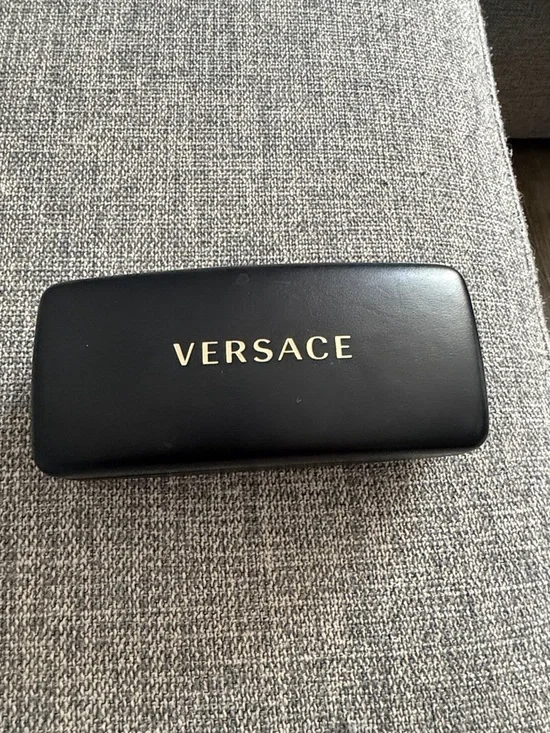 Versace Black Eyewear Case with Gold Logo