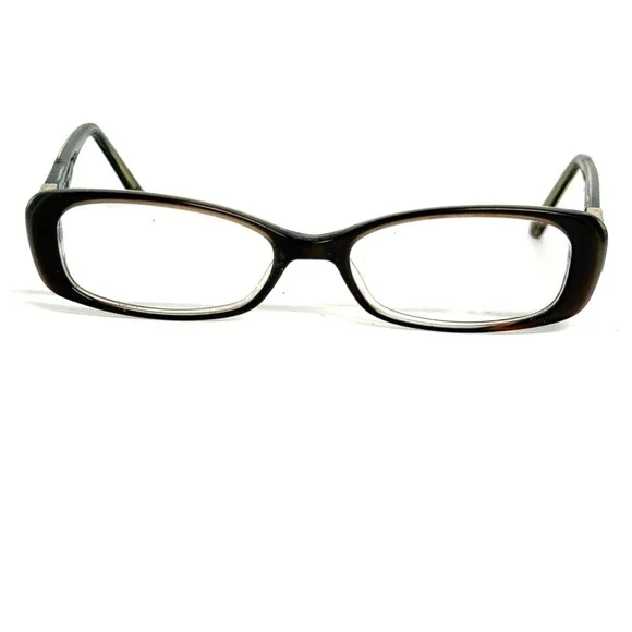 Coach Fionna 201C Brown Tortoise Rectangle Eyeglass Frames Crystal Accents Women