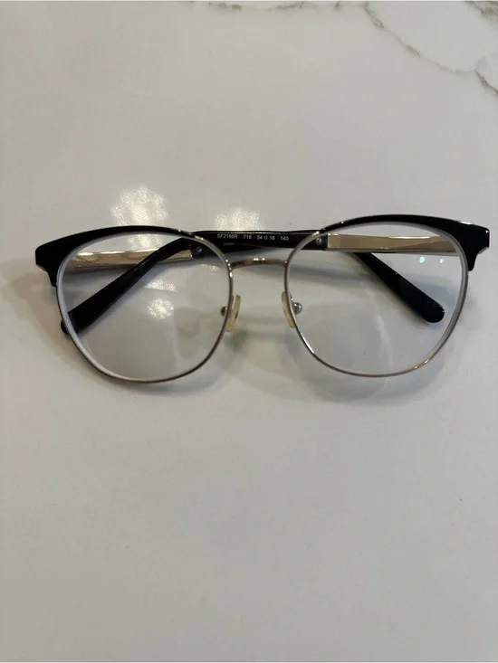 Women’s Black and Silver Browline Glasses