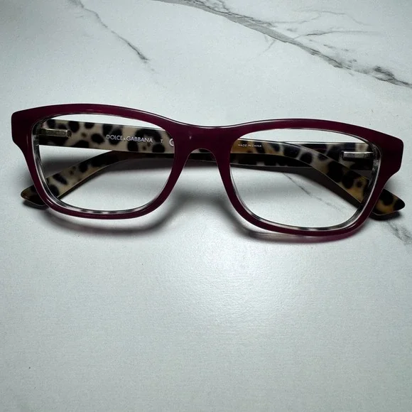 Dolce & Gabbana DG 3208 2882 Burgundy Leopard Print Eyeglasses Frames 52-17-140