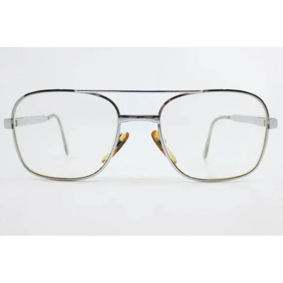 L'Amy Alcide I F Silver Aviator Eyeglass Frames 53-19 140mm Mens Vintage Style