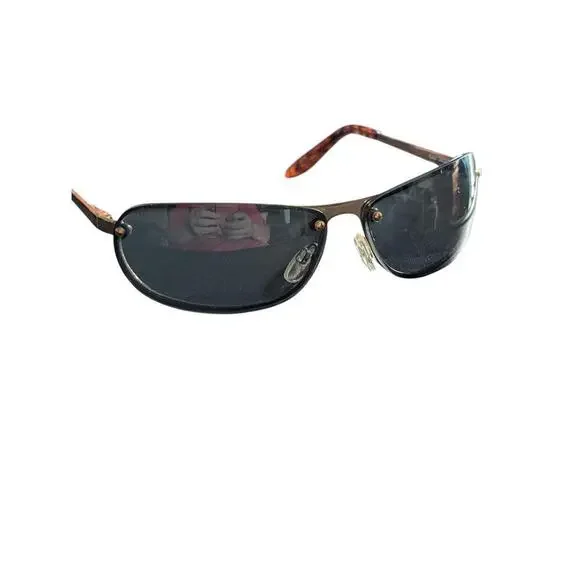 Kenneth Cole Reaction Sunglasses Metal Frame Half Rim Dark Lenses