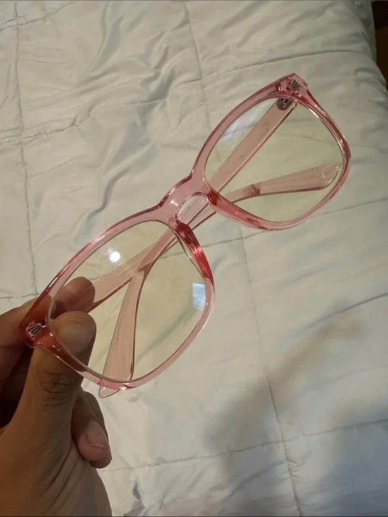 Blue light Pink Clear Lens Women's Fashion Glasses