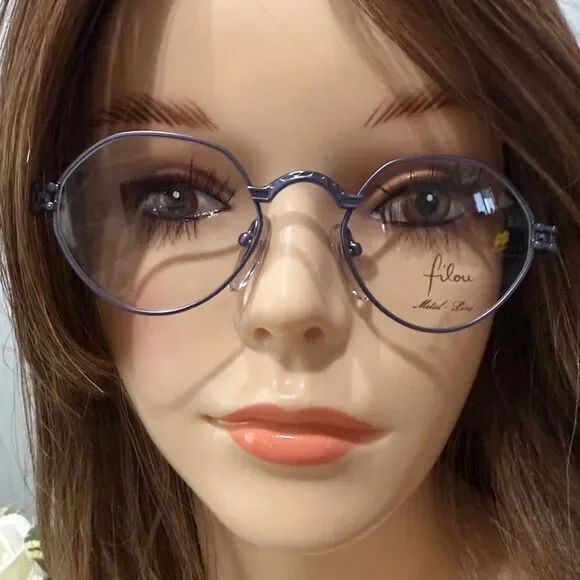 Filou Metal Line Eyeglasses Style Number 7002 Lavender Retro Steampunk New