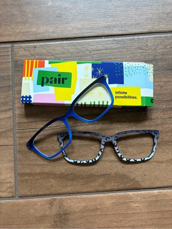 Pair Eyewear Blue Gradient & Black Leopard Toppers for The Larkin