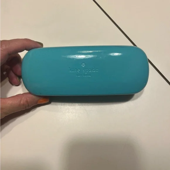 Kate Spade eye glasses clam shell case Tiffany blue