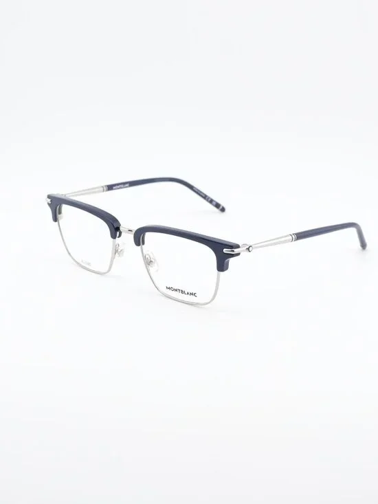 Montblanc MB0243O 002 Unisex Eyeglasses Blue 52mm Browline Frame