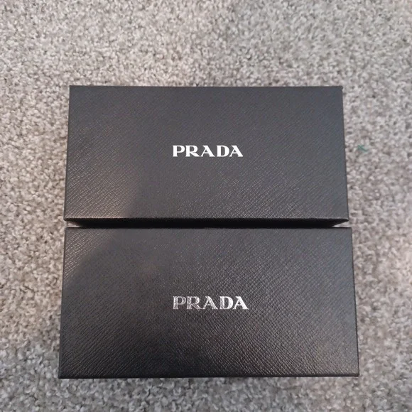 Prada‎ Glasses Gift Storage Box Only Black Saffiano Style Lot of 2
