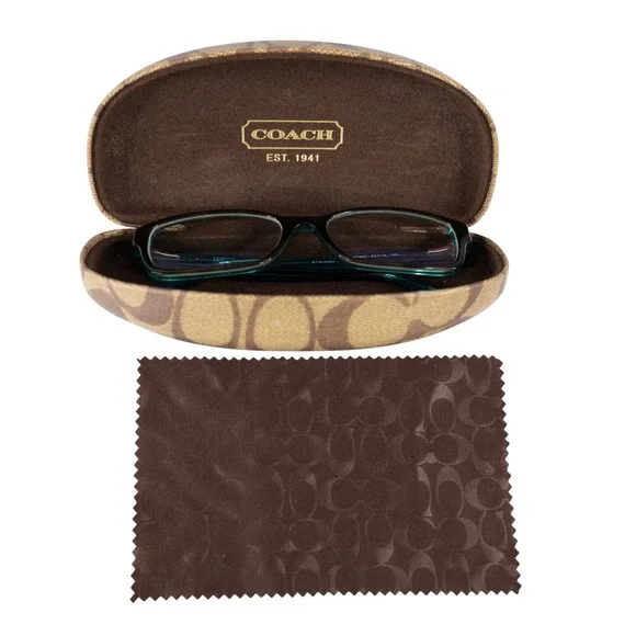 Coach Eyeglasses Frames Case cloth 52 16 135 Dark Tortoise Teal HC 6040 Brooklyn