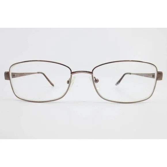 Enhance 4103 Satin Brown Metal Rectangular Eyeglasses Frames 55-17-140 35601