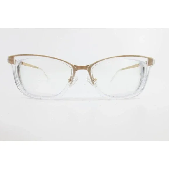 Hard Candy HC49 Eyeglasses Clear Gold Cat Eye Frames 52-16.5-140 CRYGD