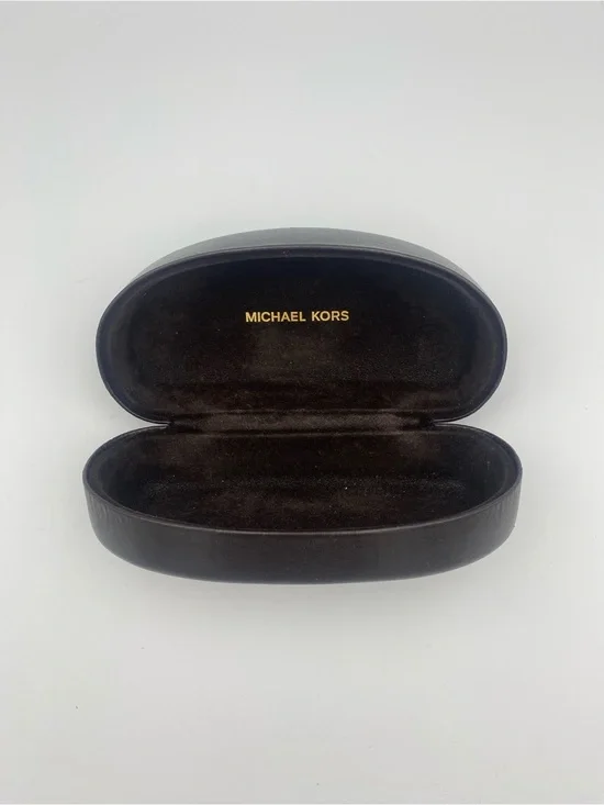 Michael Kors Dark Brown Eyewear Case with Gold Logo