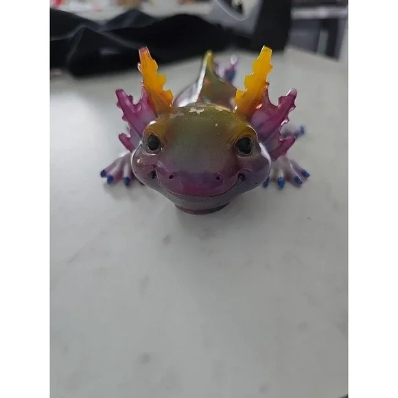 Handmade‎ Resin Axolotl  Multi Colored Decoration Gift Paper Weight. 707