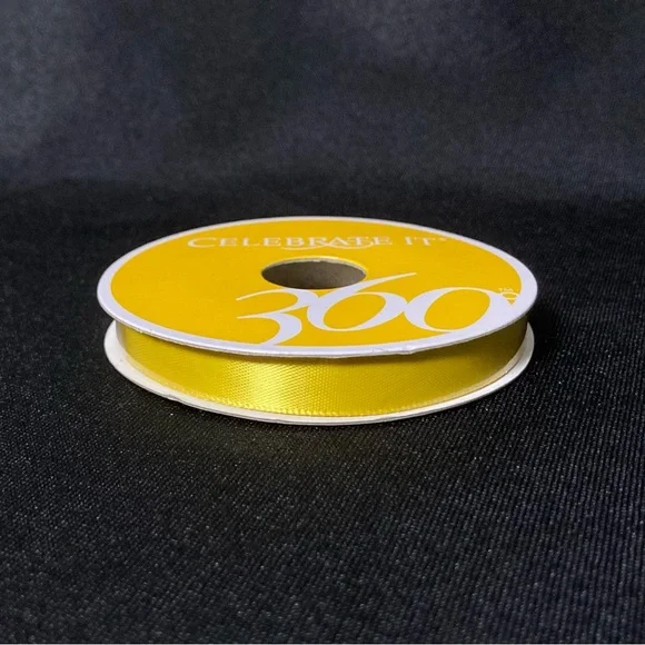 ⭐️ Celebrate It Bright Yellow Satiny Craft Ribbon 3/8” x 360”