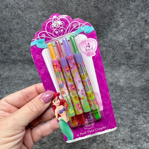 Vtg Disney Twist Crayons Princess Ariel Little Mermaid 4 Pack Art