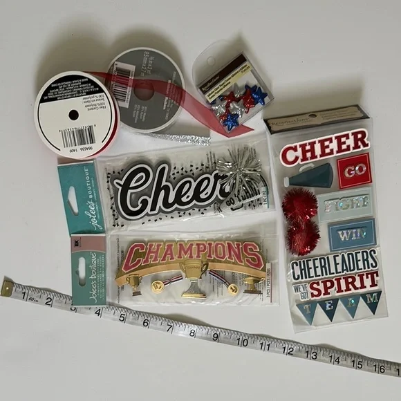 Jolee’s Boutique Cheerleading Bundle Stickers Star Stickers Ribbon Craft 3D