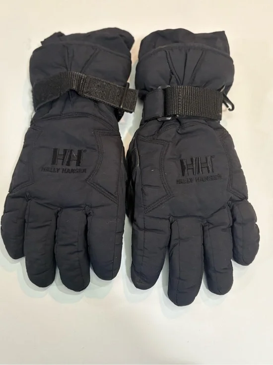 Helly Hansen Black Insulated Ski Gloves with Adjustable Wrist Straps