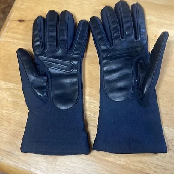 80’s Sheer Energy Black Stretch Driving Gloves by Leggs