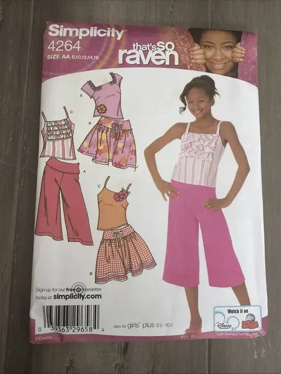 Simplicity 4264 Disney That’s So Raven girls clothing pattern size AA 8-16 Sewin