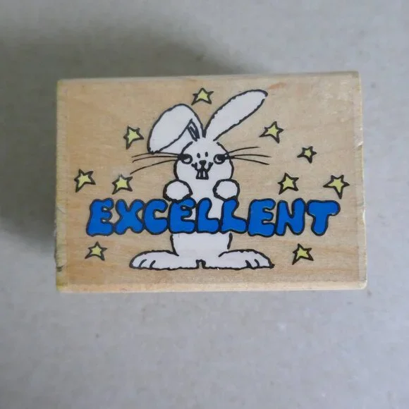 vintage Y2K Excellent Bunny rubber stamp wood Rubber Stampede