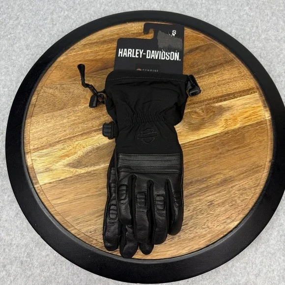 Harley Davidson Gloves Women's Small Optimal Mixed Media Gauntlet Black