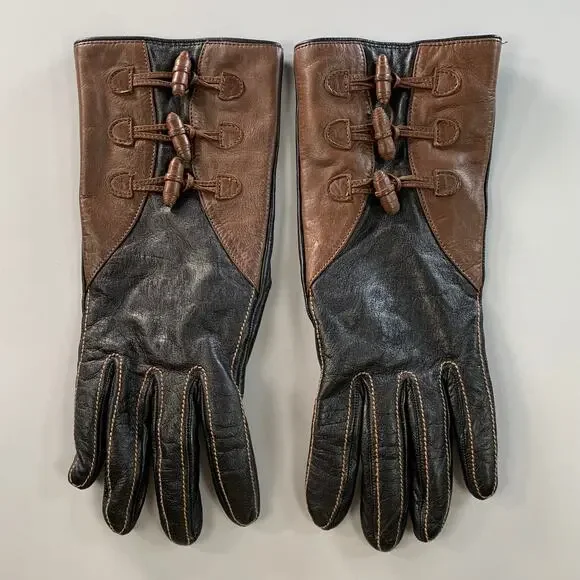 NO BRAND Size 8 Brown Black Gloves