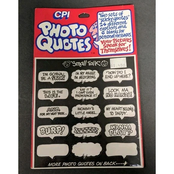 CPI Photo Quotes Party Time Photo Caption Stickers Vintage