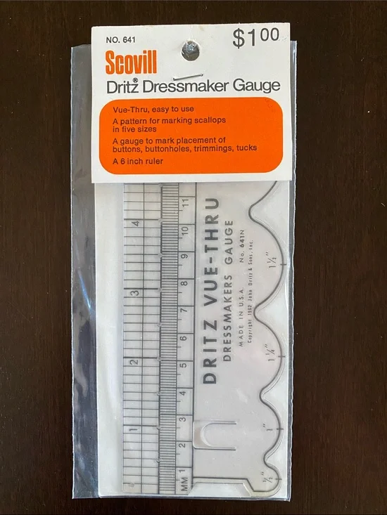 Vintage Scovill Dritz Vue-Thru Dressmaker Guage