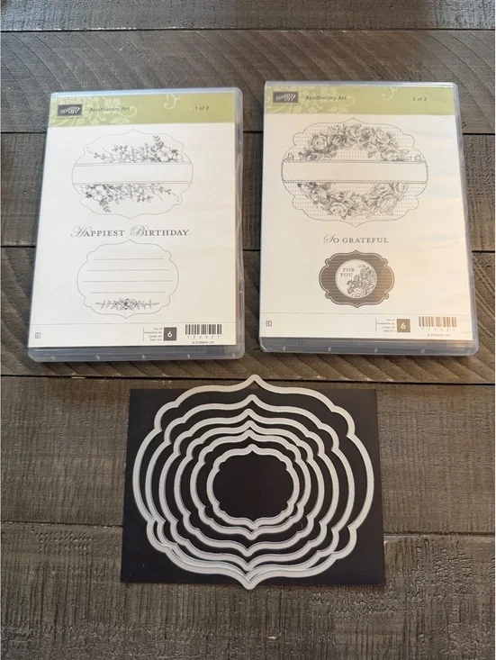 Stampin’ Up Apothecary Art 1 & 2 stamp sets with Labels Framelits die cuts