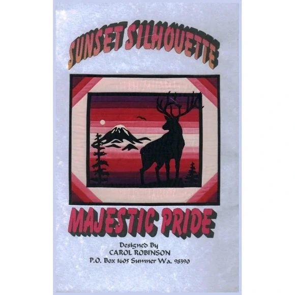 Vintage 1994 Carol Robinson Sunset Silhouette Majestic Pride Elk Quilt Pattern
