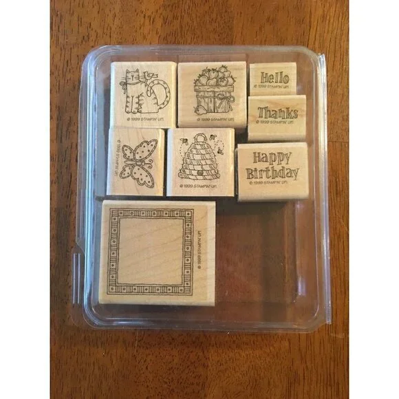 Stampin’ Up Country Greetings 8 Stamps Scrapbooking Cards Crafts 1999 Retired