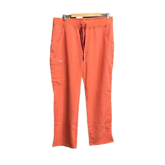 FIGS‎ Technical Collection Coral Red Kade Cargo Women's Scrubs Pants Size XL