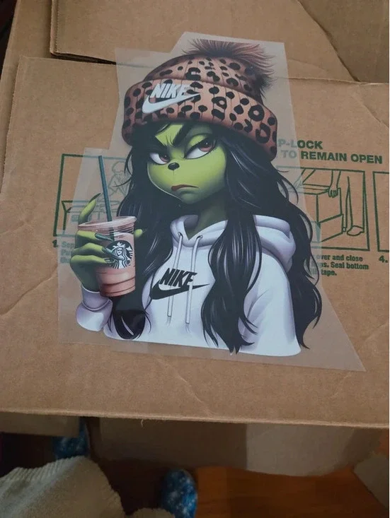 Grinch girl iron patch