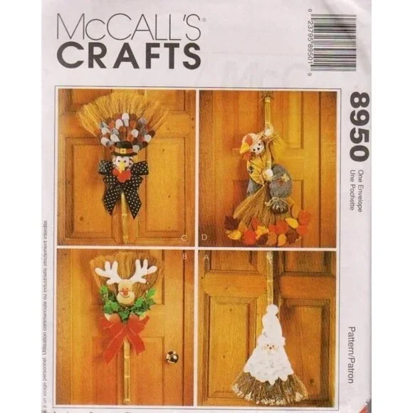 McCall's‎ Sewing Pattern 8950 Crafts Decor Brooms Holiday Halloween Christmas