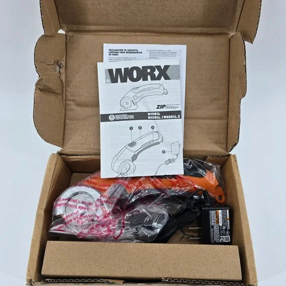 Worx ZipSnip Cordless Electric Scissors 4V Rotary Cutter Orange WX081L.1 NEW