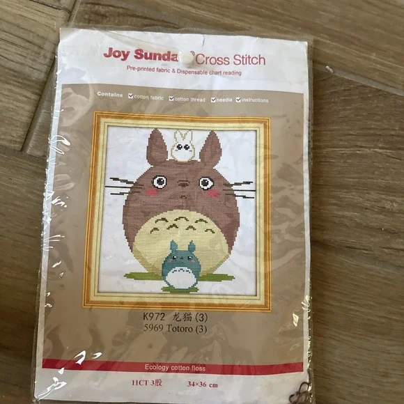 Joy Sunday Counted Cross Stitch Kit Totoro- New