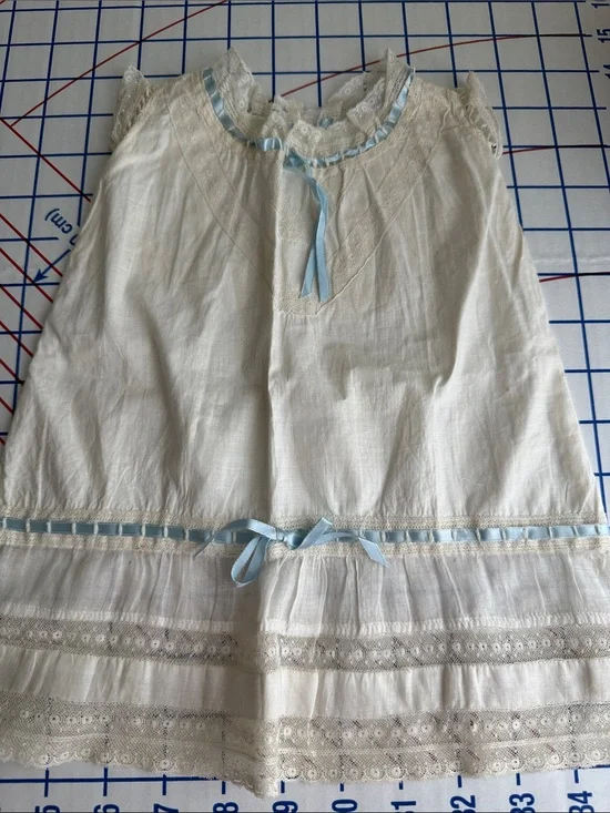 Antique 1910s 1920s Lace Cotton Garment Cutter Heirloom Sewing Lace Trim