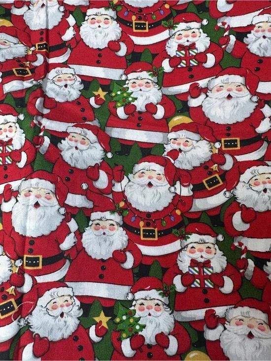 Fabric Traditions Packed Jolly Santa Christmas Cotton Fabric – Two Yards