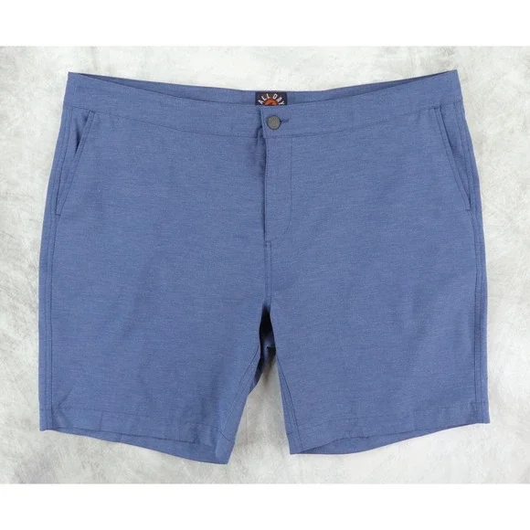 Faherty All Day Shorts Mens 42 Blue Hybrid Quick Dry Stretch Boardshorts