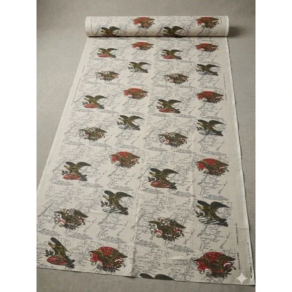 Carnegie Fabrics Hand Printed Age Of Man American Revolution Semiquincentennial